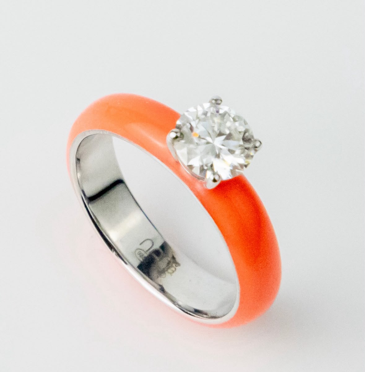 Orange Fluo, argento e smalto arancio