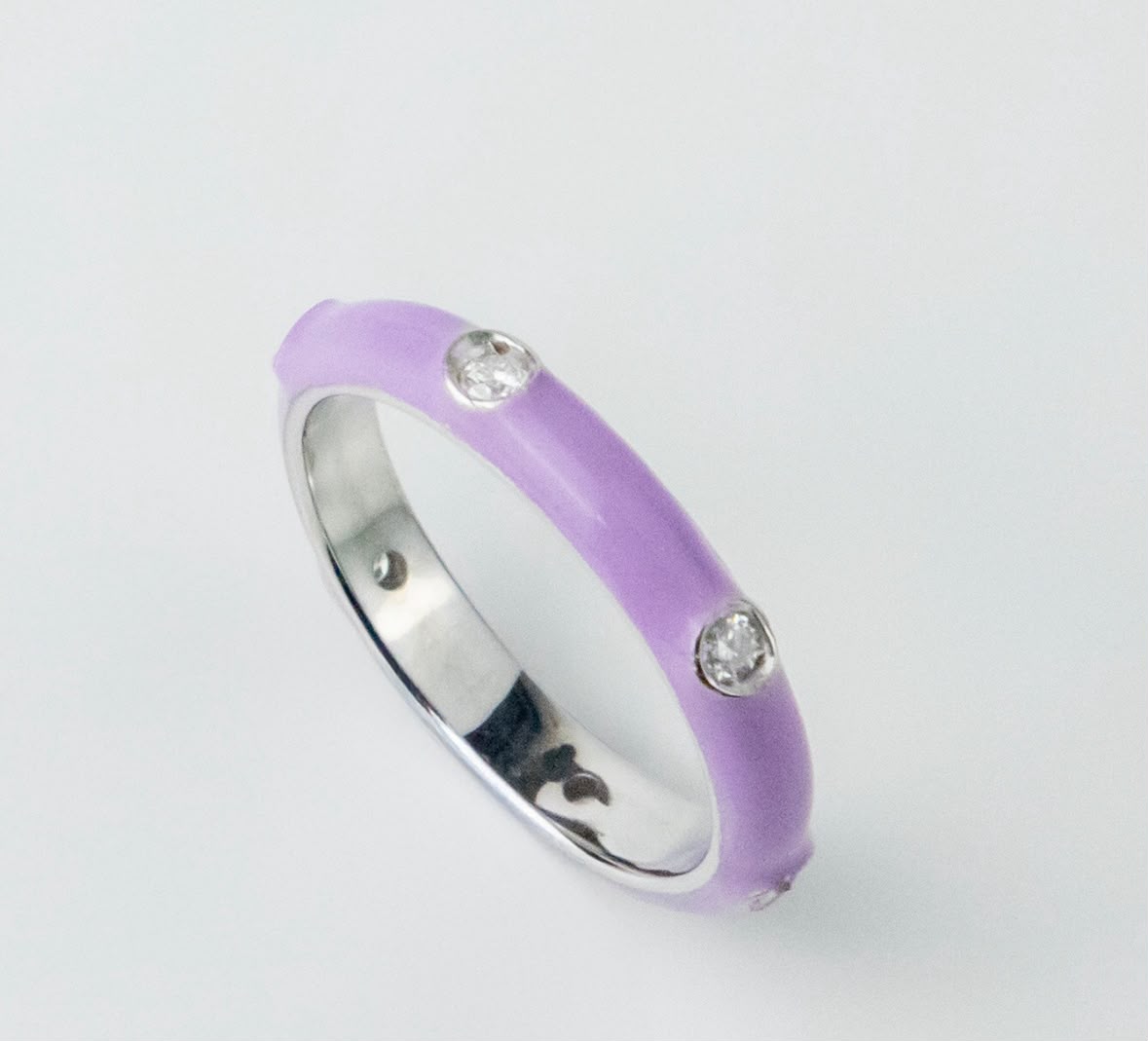 Anello Lilla, argento e smalto lilla